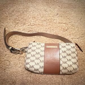 Michael Kors Brown and Cream Logo Crossbody